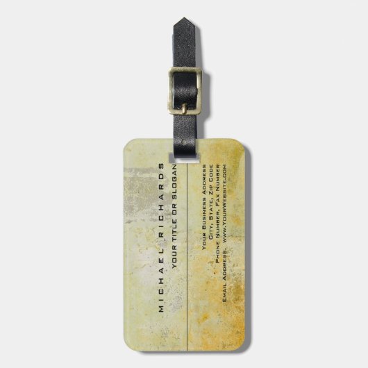 Modern elegant uniek gele wandmortel bagagelabel (Voorkant verticaal)