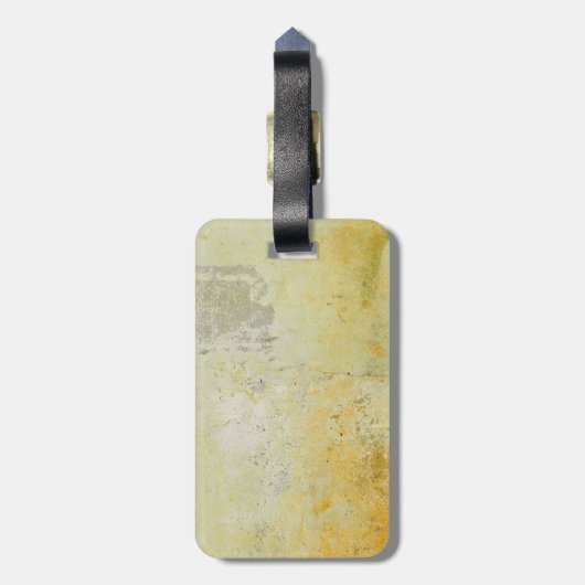 Modern elegant uniek gele wandmortel bagagelabel (Achterkant verticaal)