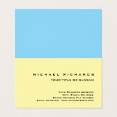 Modern Elegant Uniek Gewoon Geel Blauw Visitekaartje (Buitenkant ongevouwen)