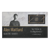 Modern Elegant Uw Logo Hier Functie Titel Quote Naambadge (Voorkant)