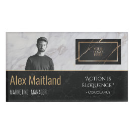 Modern Elegant Uw Logo Hier Functie Titel Quote Naambadge