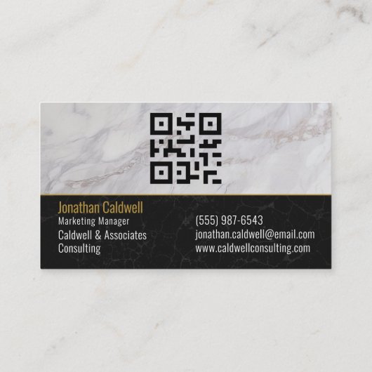 Modern Elegant Uw Logo Hier QR Code Quote Visitekaartje (Achterkant)