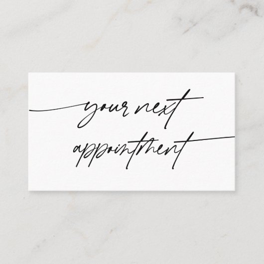 Modern elegant uw volgende afspraak script afsprakenkaartje (Voorkant)