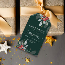 Modern Elegant Vakantie Groen Kerstmis Cadeaulabel