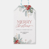 Modern Elegant Vakantie Groen Vrolijk Kerstfeest Cadeaulabel (Voorkant)