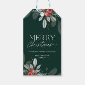 Modern Elegant Vakantie Groen Vrolijk Kerstfeest Cadeaulabel (Voorkant)