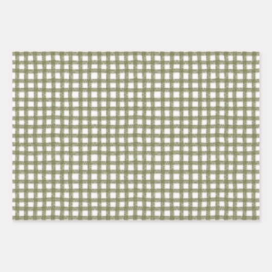 Modern Elegant Vakantie Olijfgroen & Rood Cadeau Inpakpapier Vel (Voorkant 3)