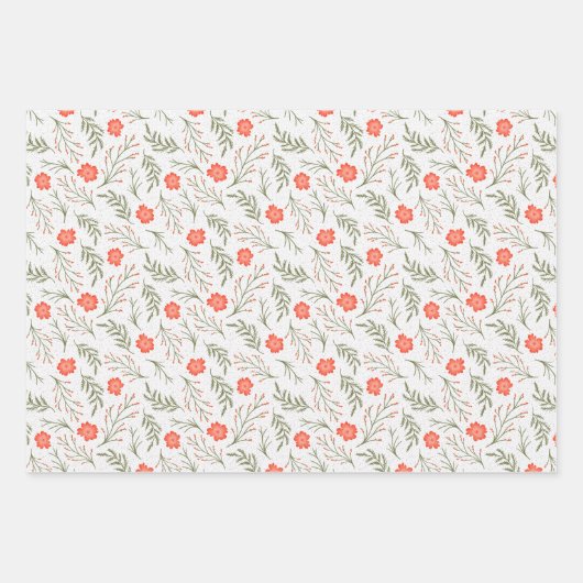 Modern Elegant Vakantie Olijfgroen & Rood Cadeau Inpakpapier Vel (Voorkant 2)