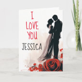 Modern Elegant Valentijn Ik hou van je Paar Kaart (Voorkant)