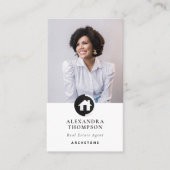 Modern Elegant Vastgoed Manager Foto Visitekaartje (Voorkant)