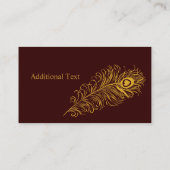 Modern Elegant Veer uit Peacock Visitekaartje (Achterkant)