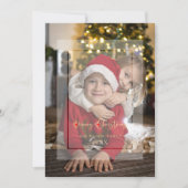 Modern Elegant Vellum Effect kerstfoto (Voorkant)
