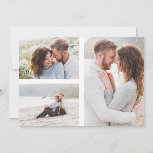 Modern Elegant Vellum Overlay 4 foto Verloving Save The Date (Achterkant)