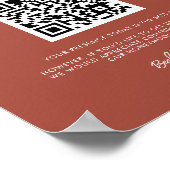Modern elegant verbrand baksteen Honeymoon code QR Poster (Hoek)