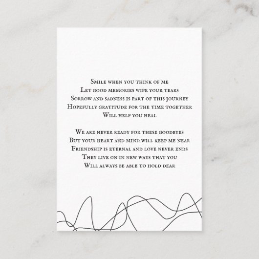 Modern | Elegant | Verlanglijstje | Kaart van het  Visitekaartje (Achterkant)