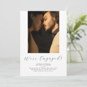 Modern Elegant Verloving Aankondiging Kaart (Staand voorkant)