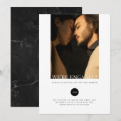 Modern Elegant Verloving Aankondiging Kaart (Voorkant / Achterkant)