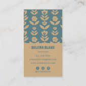 Modern Elegant Verticaal Bloemontwerp Visitekaartje (Achterkant)