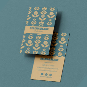 Modern Elegant Verticaal Bloemontwerp Visitekaartje