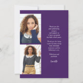 Modern Elegant Vertical Three Photo Afstuderen Bedankkaart (Achterkant)