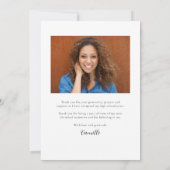 Modern Elegant Vertical Two Photo Afstuderen Bedankkaart (Achterkant)