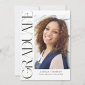 Modern Elegant Vertical Two Photo Afstuderen Kaart (Voorkant)