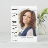 Modern Elegant Vertical Two Photo Afstuderen Kaart (Staand voorkant)