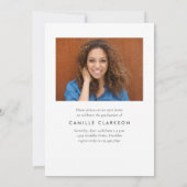 Modern Elegant Vertical Two Photo Afstuderen Kaart (Achterkant)