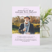 Modern Elegant Viering van het Leven Uitvaart Foto Kaart (Staand voorkant)