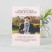 Modern Elegant Viering van het Leven Uitvaart Foto Kaart (Staand voorkant)