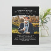 Modern Elegant Viering van het Leven Uitvaart Foto Kaart (Staand voorkant)