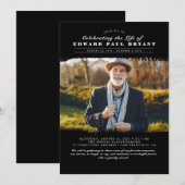 Modern Elegant Viering van het Leven Uitvaart Foto Kaart (Voorkant / Achterkant)