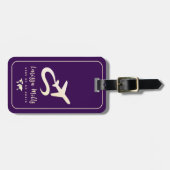 Modern Elegant Vliegtuig Paarse Bagagelabel (Voorkant horizontaal)