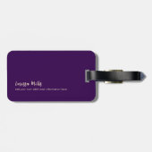 Modern Elegant Vliegtuig Paarse Bagagelabel (Achterkant horizontaal)