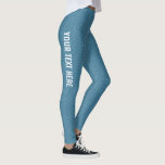 Modern Elegant Voeg Afbeelding Tekst Naam Vrouwen  Leggings<br><div class="desc">Aangepast toevoegen Jouw tekst Naam Afbeelding Logo Modern Elegant Sjabloon Blauw Leggings.</div>