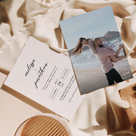 Modern Elegant Volledige Fotoscript Monogram Bruil Kaart