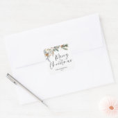 Modern Elegant Vrolijk Kerstfeest Custom Donkergro Vierkante Sticker (Envelop)