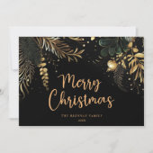 Modern Elegant Vrolijk Kerstfeest Feestelijke Bota Feestdagenkaart (Voorkant)