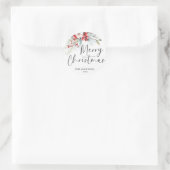 Modern Elegant Vrolijk Kerstkalligrafiescript Ronde Sticker (Tas)