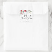 Modern Elegant Vrolijk Kerstkalligrafiescript Vierkante Sticker (Tas)