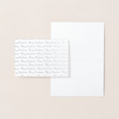 Modern Elegant Vrolijk Kerstmis Kalligrafie Zilver Folie Kaarten (Display)