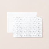 Modern Elegant Vrolijk Kerstmis Kalligrafie Zilver Folie Kaarten (Voorkant met envelop)