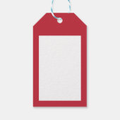 Modern elegant vrolijk kerstscript rood cadeaulabel (Achterkant)