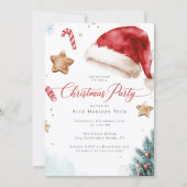 Modern Elegant Watercolor Christmas Party Kaart (Voorkant)
