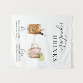 Modern Elegant Watercolor Signature Drinks Sign Wandkleed (Voorkant (horizontaal))