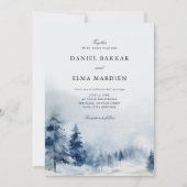 Modern Elegant Watercolor Winter wedding Kaart (Voorkant)