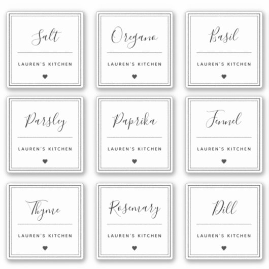 Modern elegant waterdicht keukenetiket sticker (Voorkant)