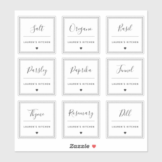 Modern elegant waterdicht keukenetiket sticker (Vel)