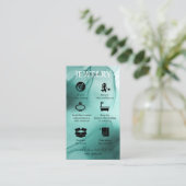 Modern Elegant Waterverf Blauwgroen juwelen Visitekaartje (Staand voorkant)