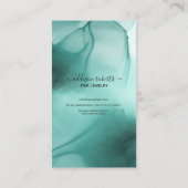 Modern Elegant Waterverf Blauwgroen juwelen Visitekaartje (Achterkant)